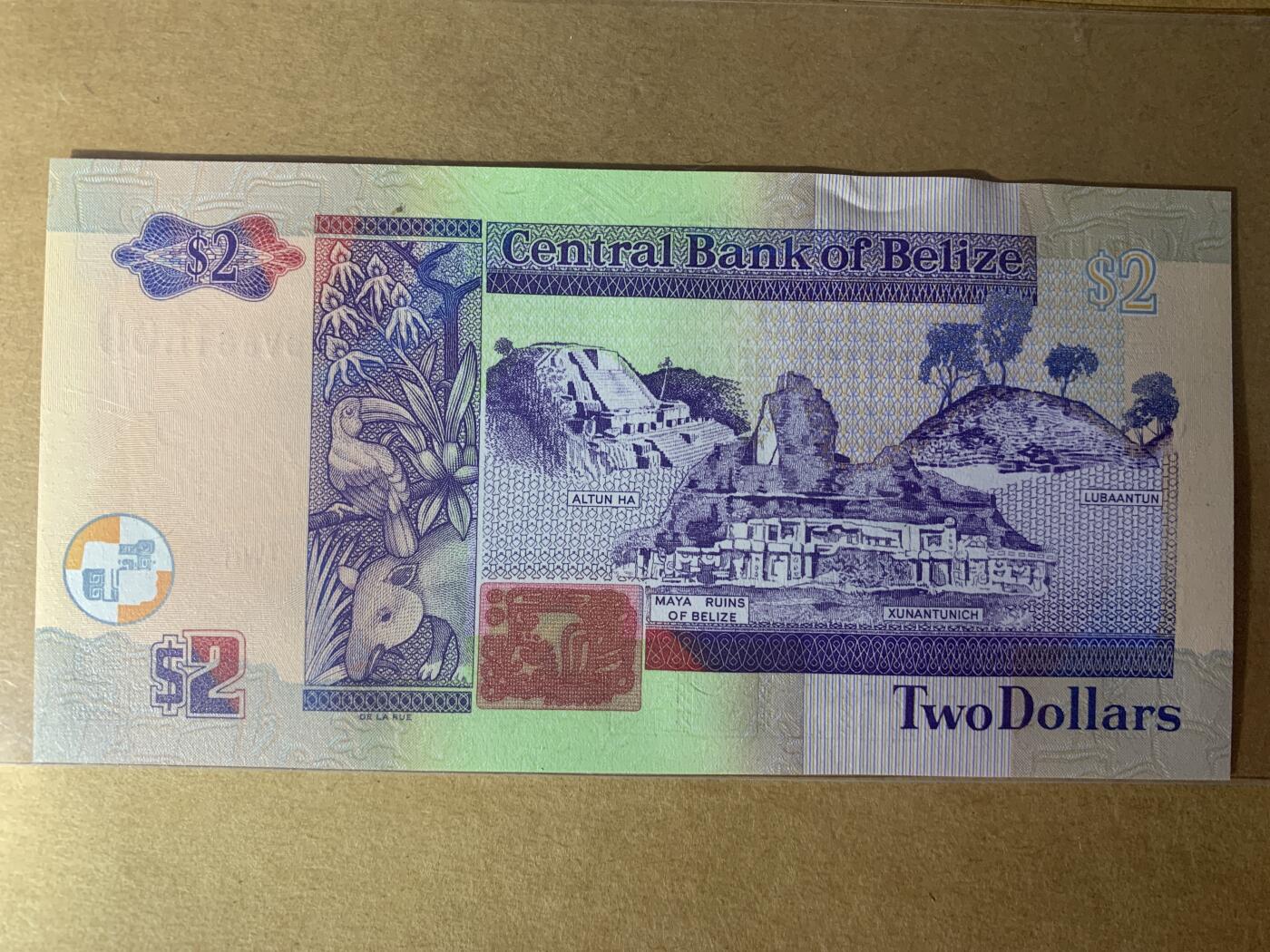 【礼羽收藏】🌏世界钱币拍卖第124期 【DV881809】全新UNC 2021年伯利兹2面值纸币 女王钞 无3457尾809 倒置号