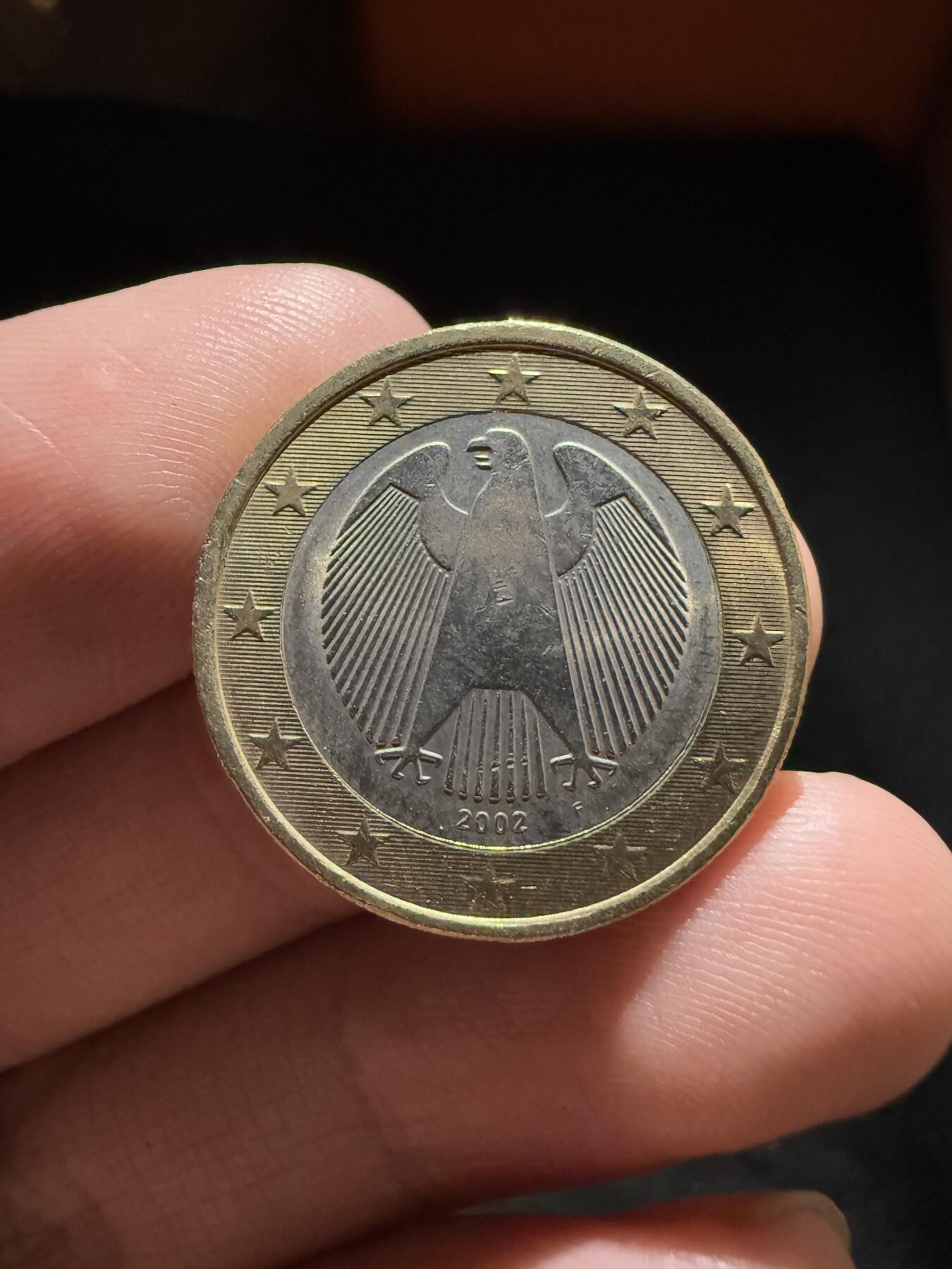 南宋泉阁俄币 外币 国币 专场第十二期【送拍无额外佣金】 欧洲 2002年 1欧元流通币 双面转光 好品