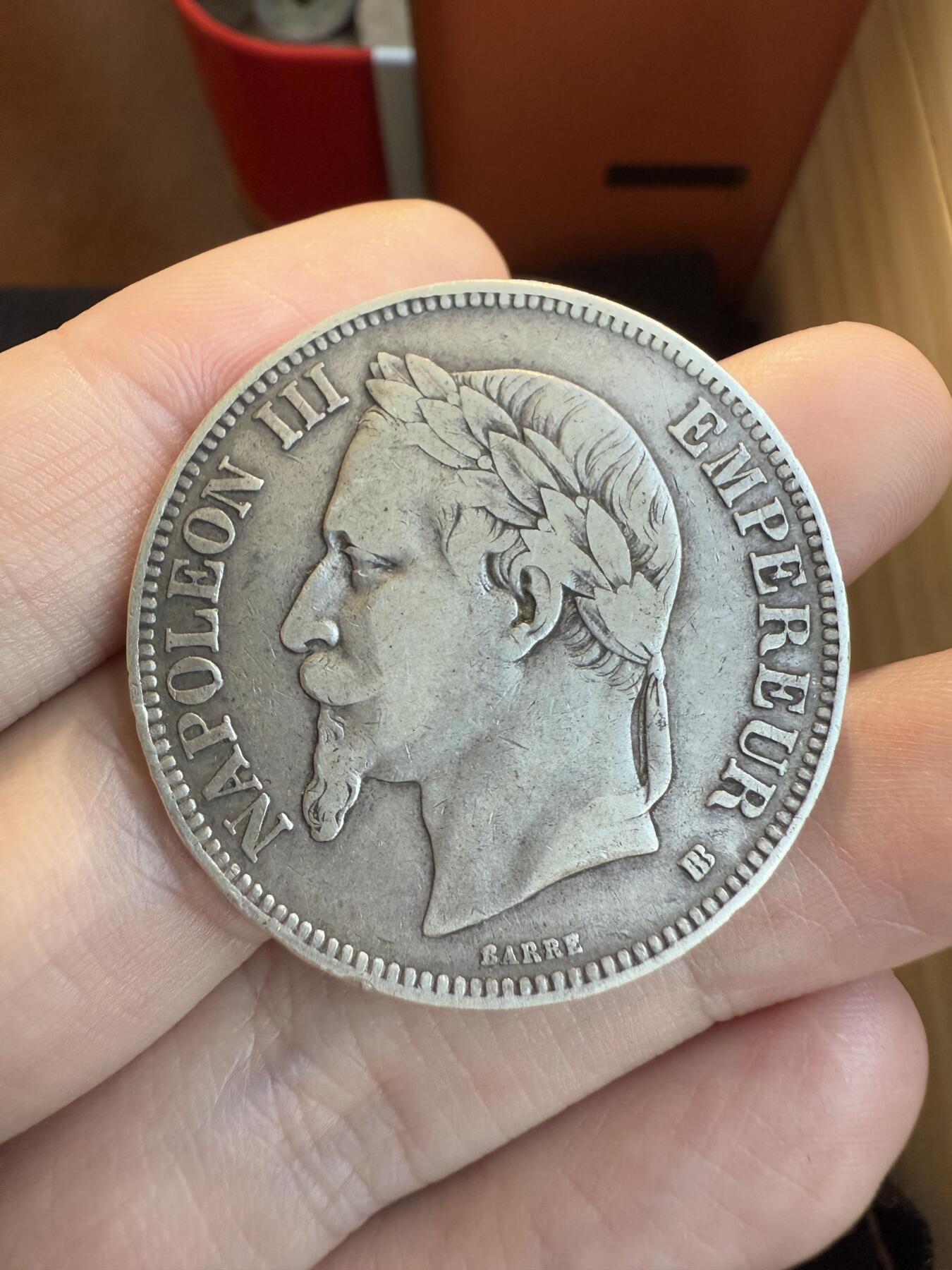 南宋泉阁俄币 外币 国币 专场第十二期【送拍无额外佣金】 法国 1869年 拿破仑三世5法郎大银币 老包浆原味 通货好品