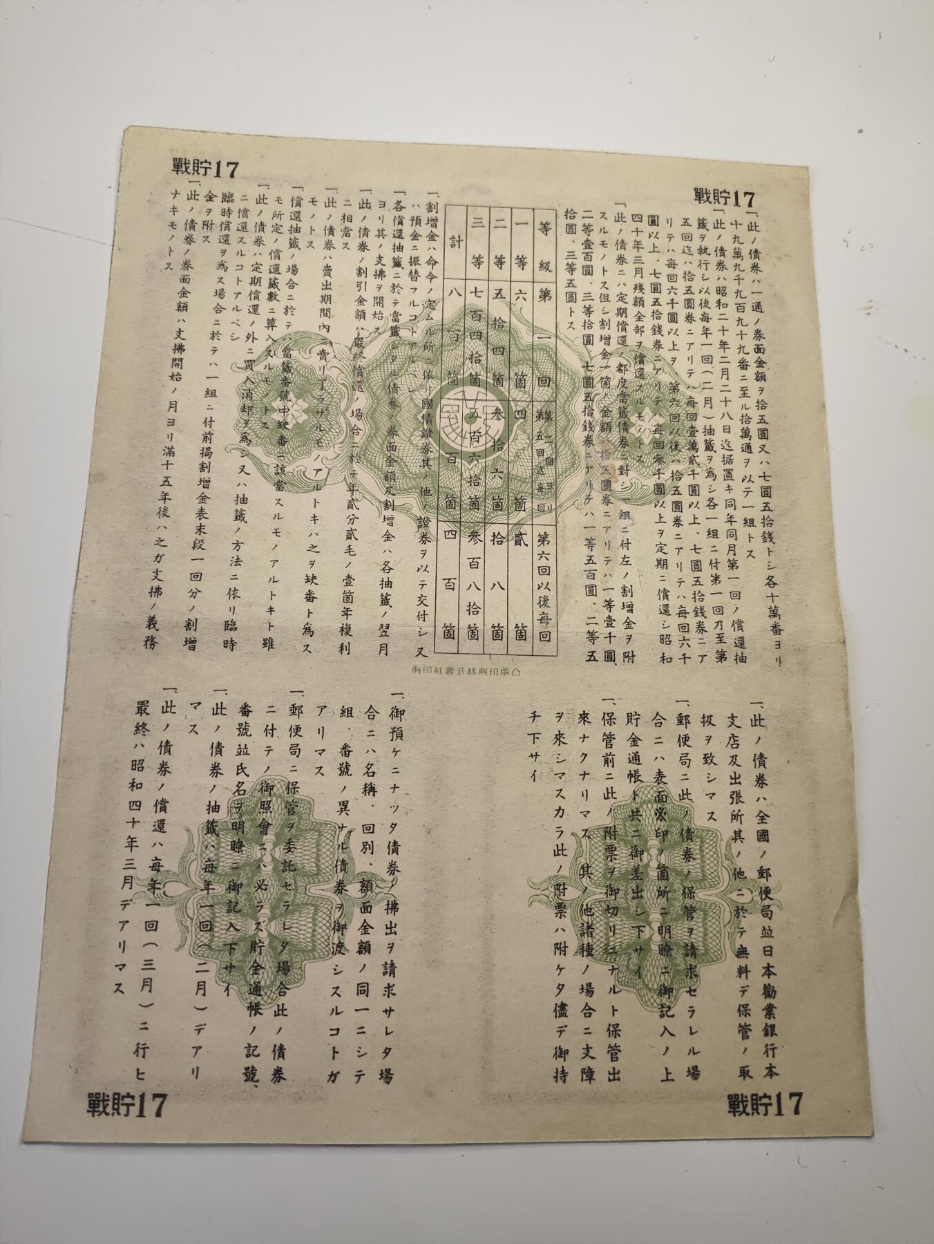新时代收藏徽章红藏拍卖(第二十场)  周末愉快 二战日本帝国战时储蓄券15元 日本民众参与战争的罪证