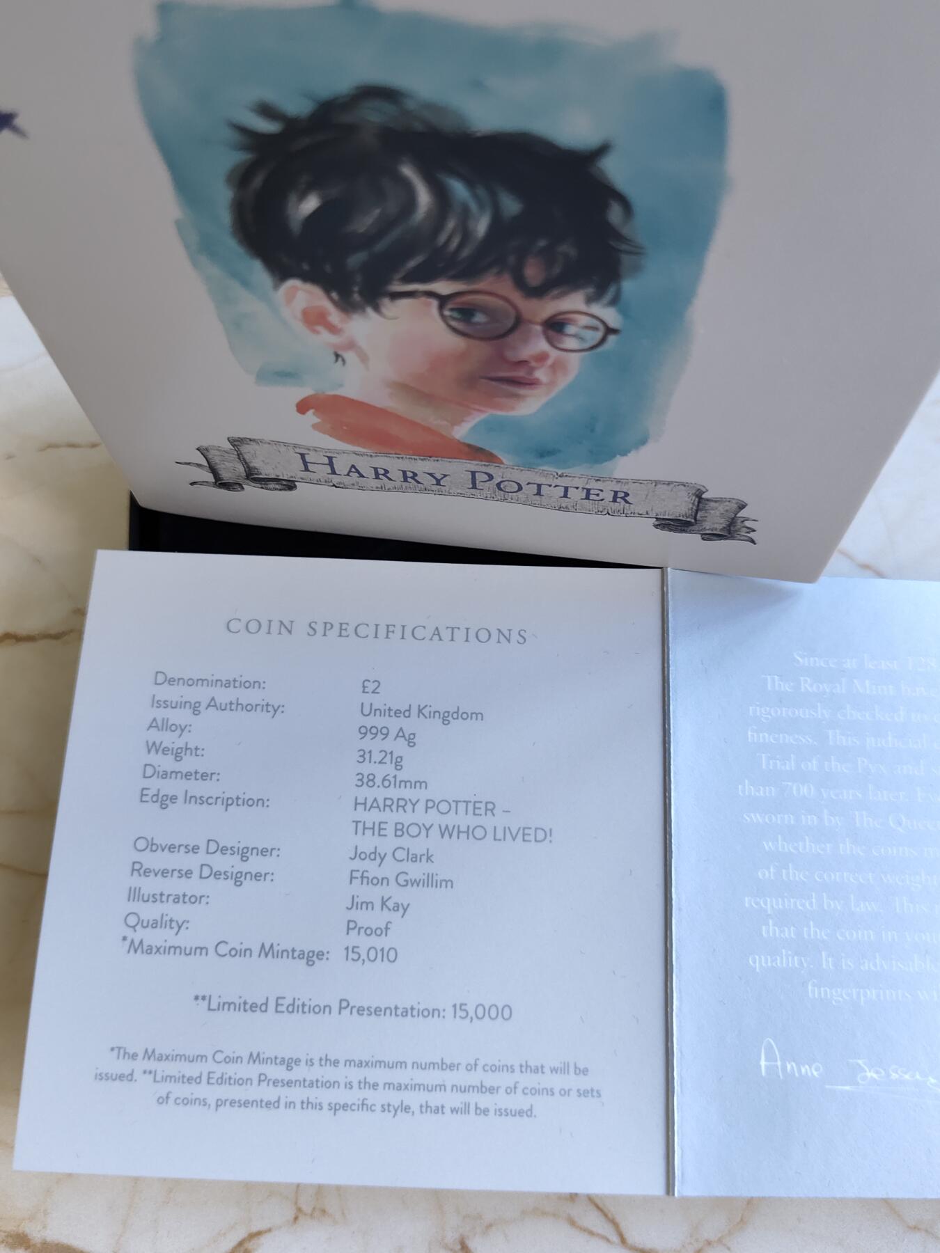 第168期拍卖【长期征集拍品】 英国2022发行哈利波特出版25周年2英镑精制纪念银币NGC-PF69,999银，发行15000枚