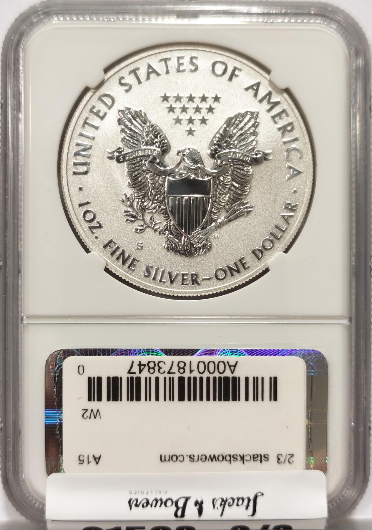 【麦稀奇收藏嘉年华】 博洋堂美国及美洲钱币专场拍卖②暨第127期（全场包邮） NGC PF70 美国2012年S版行走女神反向精制1美元银币，稀少反向精制70分，旧金山造币厂特殊标签