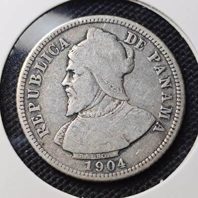 KK钱币收藏小铺 第300期 百期特拍3连拍第2场  周末发货 -  1904巴拿马5分银币