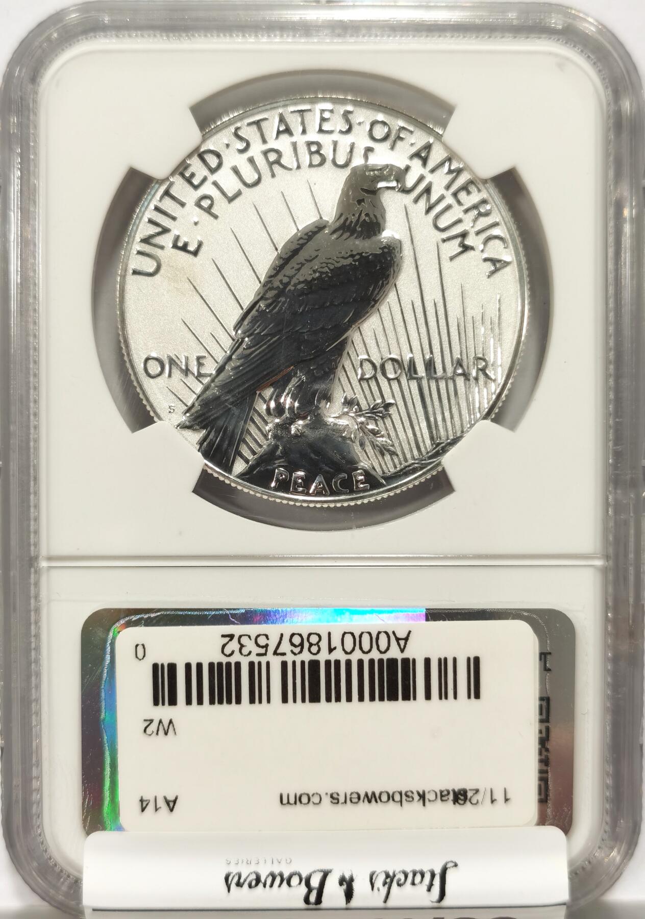 【麦稀奇收藏嘉年华】 博洋堂美国及美洲钱币专场拍卖②暨第127期（全场包邮） NGC REVERSE PF70 美国2023年S版和平反向精制1美元银币，反向精制稀少，70分更是罕见，公民铸币咨询委员会主席Thomas J. Uram签名特殊标签11