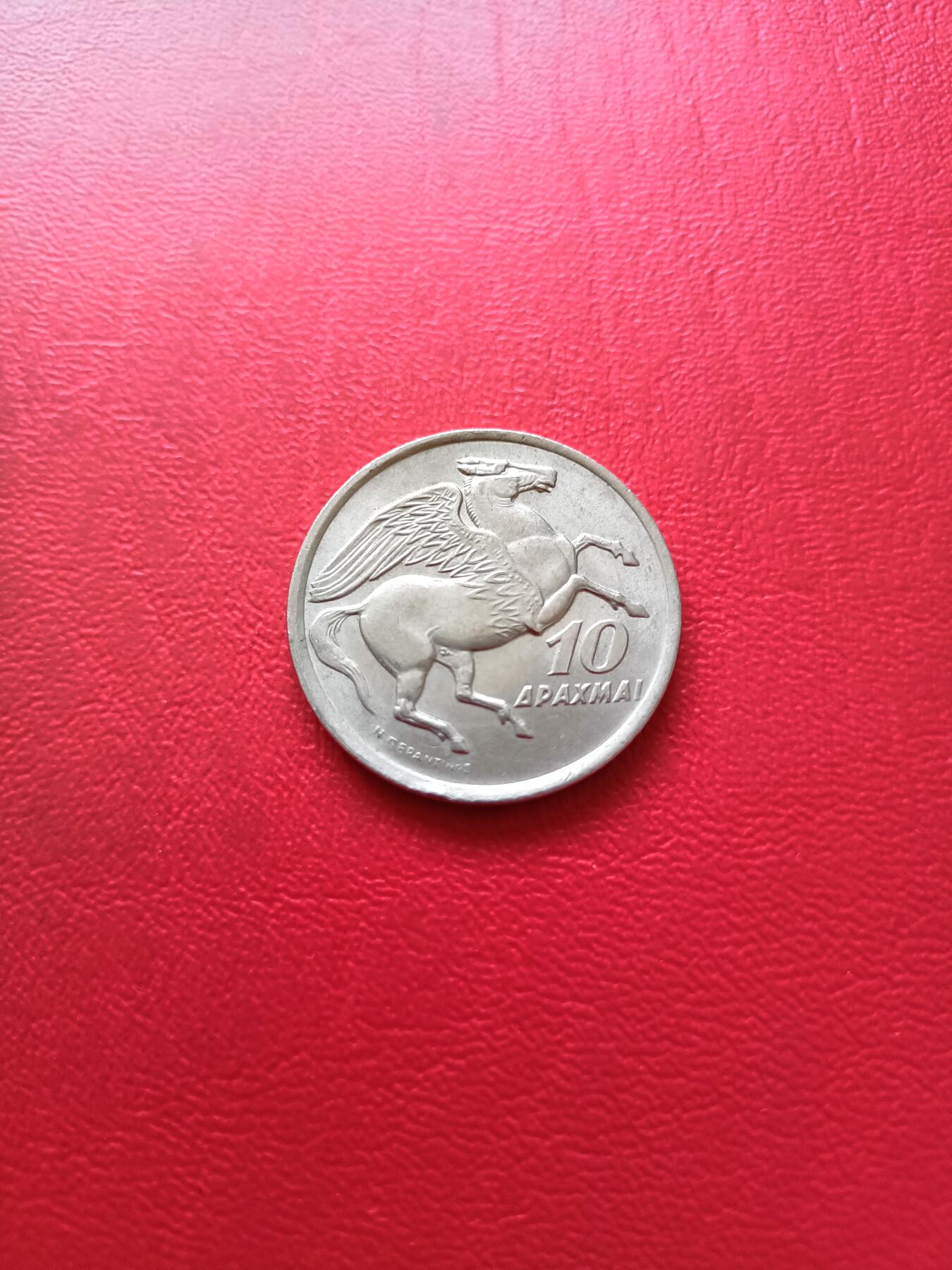 【云涧收藏】第三十七场 希腊1973年火凤凰10德拉马克，UNC