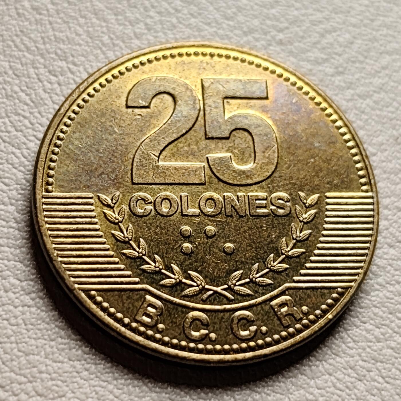 泉币菌-第40场-各国老币福利场 少见 美品 哥斯达黎加 25科朗 硬币