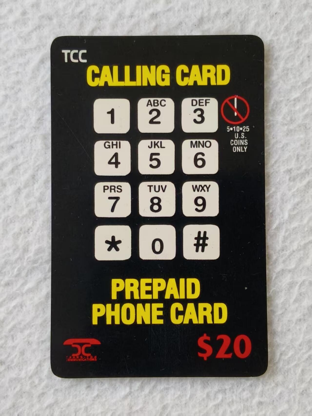 易卡拍卖第21期 早期：TCC电话卡。品相如图所示！（比较少见）（图3，图4为原卡手机翻译版）