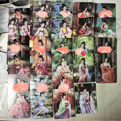 花开卡拍第32期（7月27号周日截拍，品控勿拍!!!拍品不寄存，运费5元，自制卡难免瑕疵，可能存在轻微撞角爆边等出厂瑕疵，品控介意勿拍！） - 卡将玉蒲团第一二弹彩闪，主卡12张+艺术版12张+卡头卡尾2张，共26张