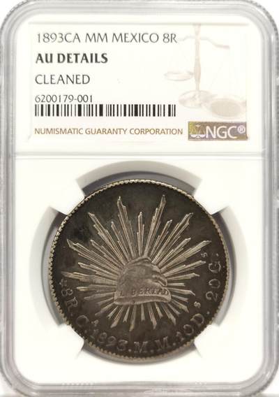 博洋堂世界钱币拍卖第162期（全场包邮） - NGC AU 墨西哥1893年CA MM版花边鹰洋，少见黑漆古状态