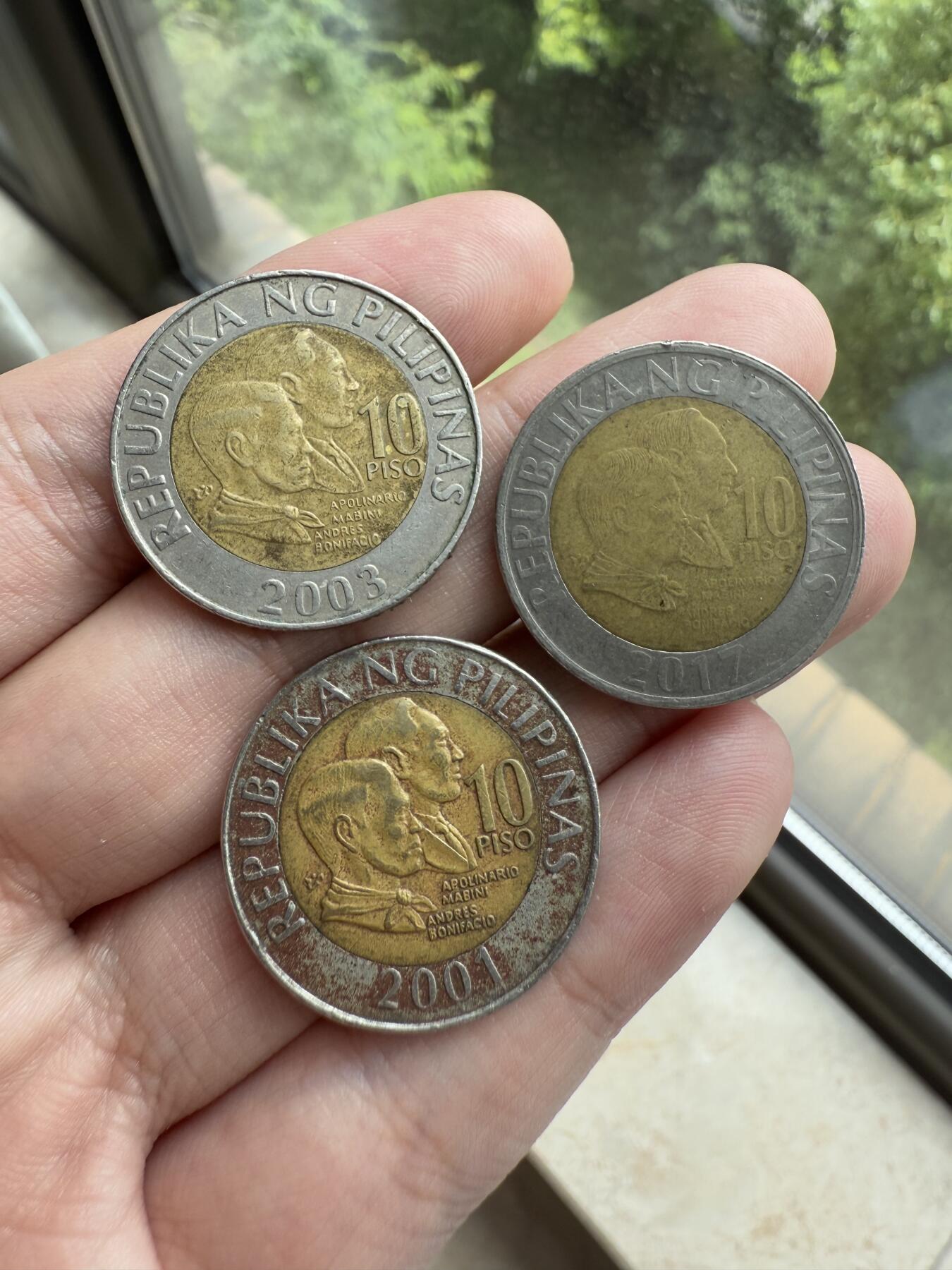 南宋泉阁俄币 外币 国币 专场第十二期【送拍无额外佣金】 菲律宾 2013年10比索一组三枚 通货好品