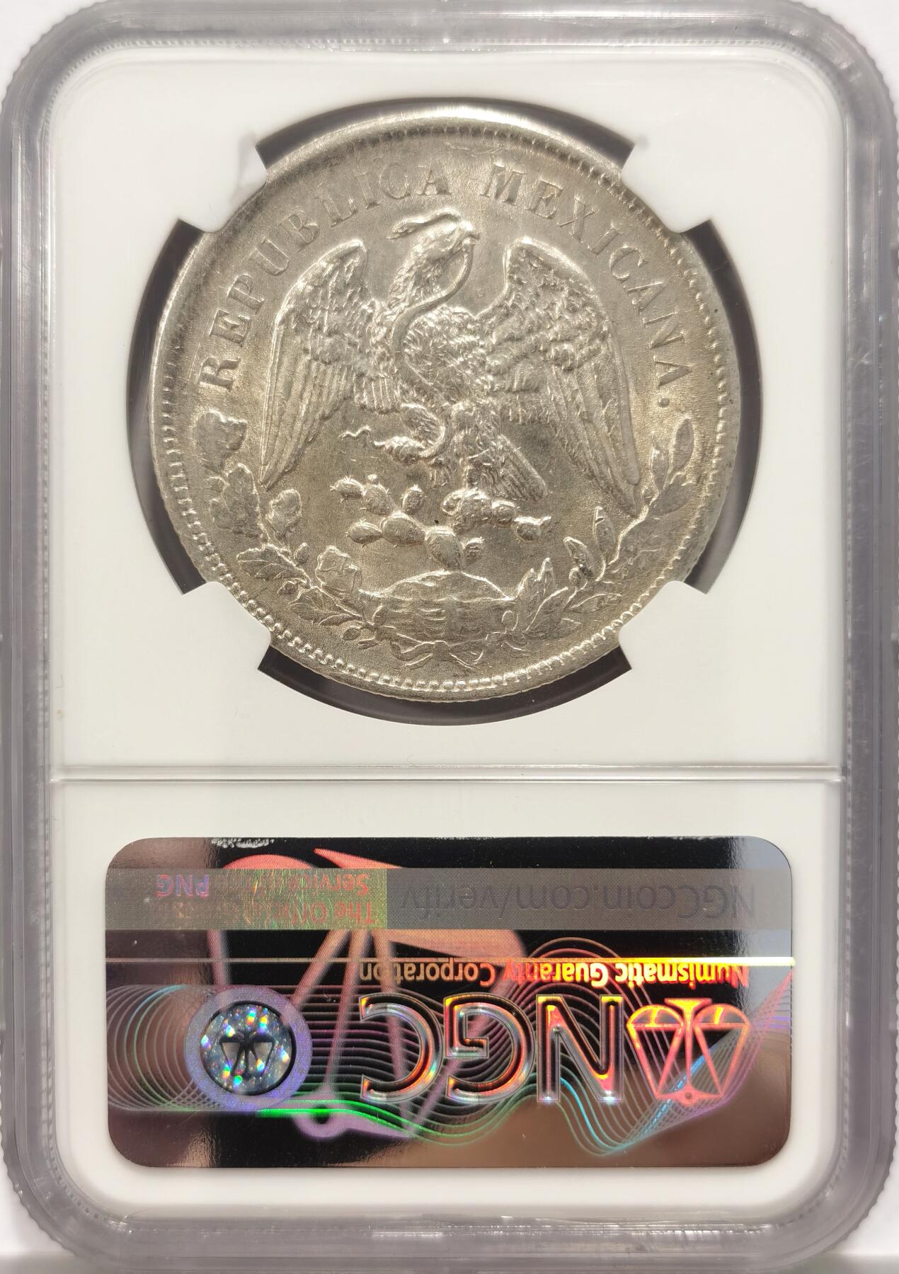 【麦稀奇收藏嘉年华】 博洋堂美国及美洲钱币专场拍卖②暨第127期（全场包邮） NGC AU58 墨西哥1899年ZS FZ版直边鹰洋，直边中相对少见的版