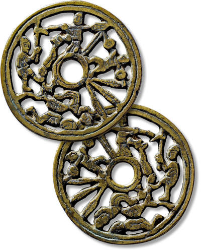 上海匡时2025年春季拍卖会 早期渔樵耕读镂空花钱一枚，直径：64mm，厚：3.2mm，重量：47.8g，公博评级：85，评级编号：1118075837
