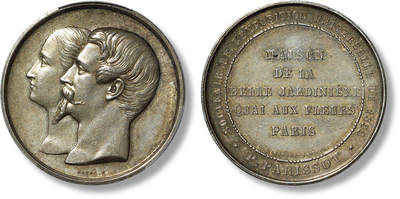 上海匡时2025年春季拍卖会 1855年法国世界博览会镀银纪念章一枚， PCGS MS63，评级编号：42280726