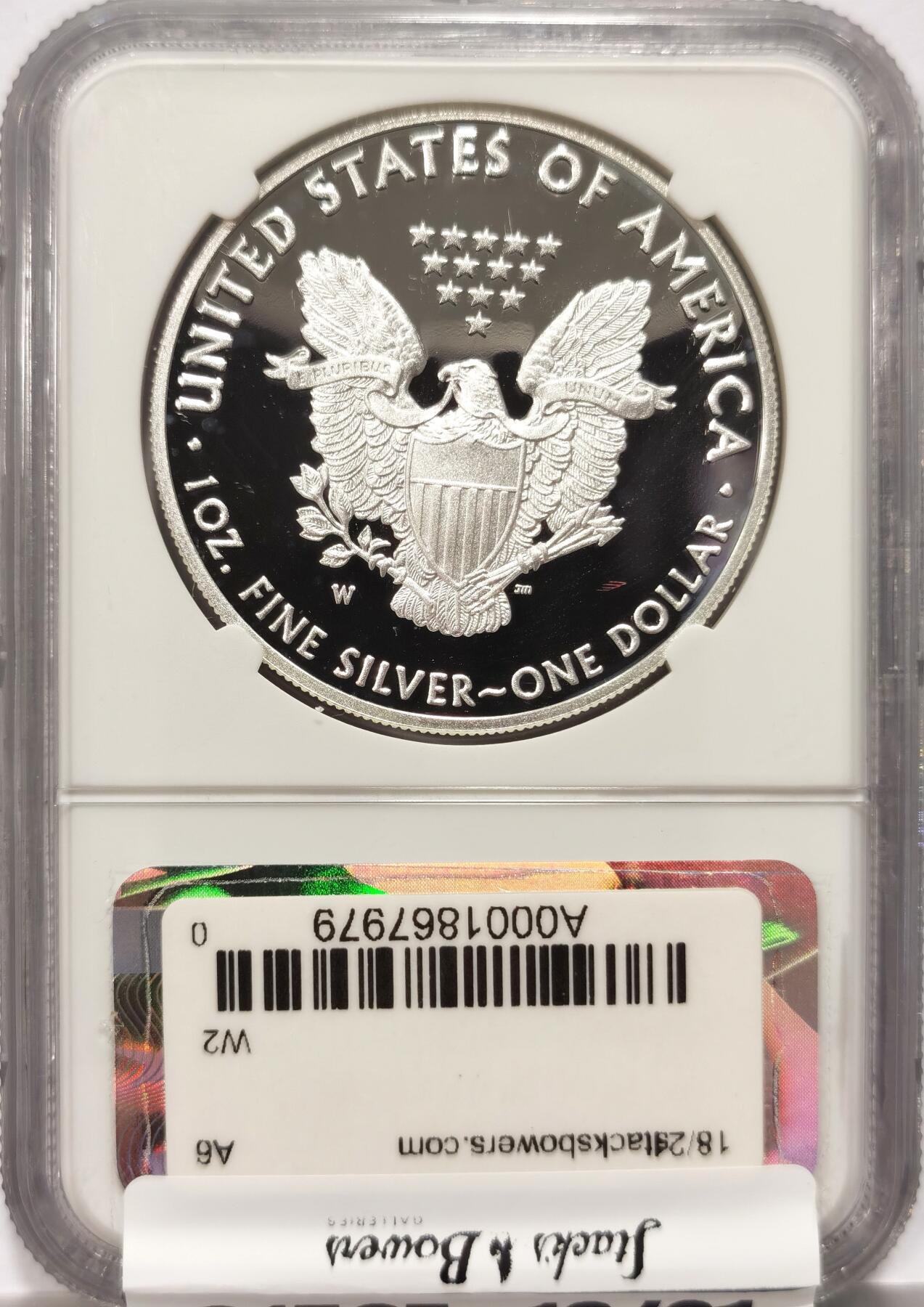 【麦稀奇收藏嘉年华】 博洋堂美国及美洲钱币专场拍卖②暨第127期（全场包邮） NGC PF70UC 美国2017年W版行走女神1美元鹰洋精制银币，罕见70分满分精制币，早期发行标签