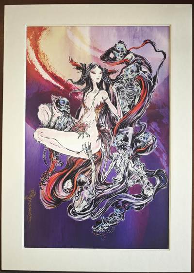 白泽拍卖卡牌手绘专场第19期（麦稀奇收藏嘉年华专场） - 2024 启读文化 手绘复制画 九尾狐狸精 010/500 沈鑫亲签 尺寸：21CM*30CM