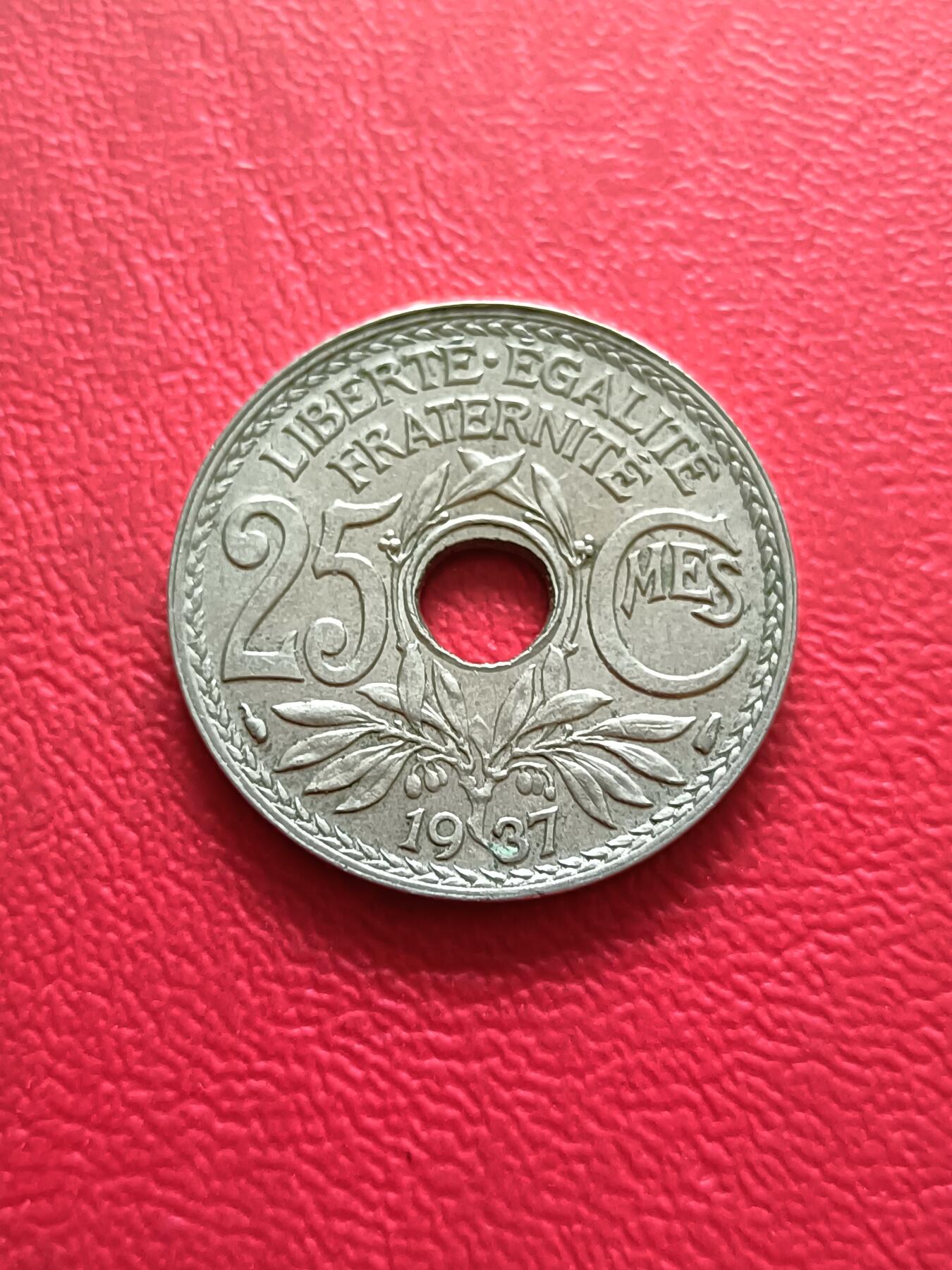 【云涧收藏】第三十八场 法国1937年25生丁