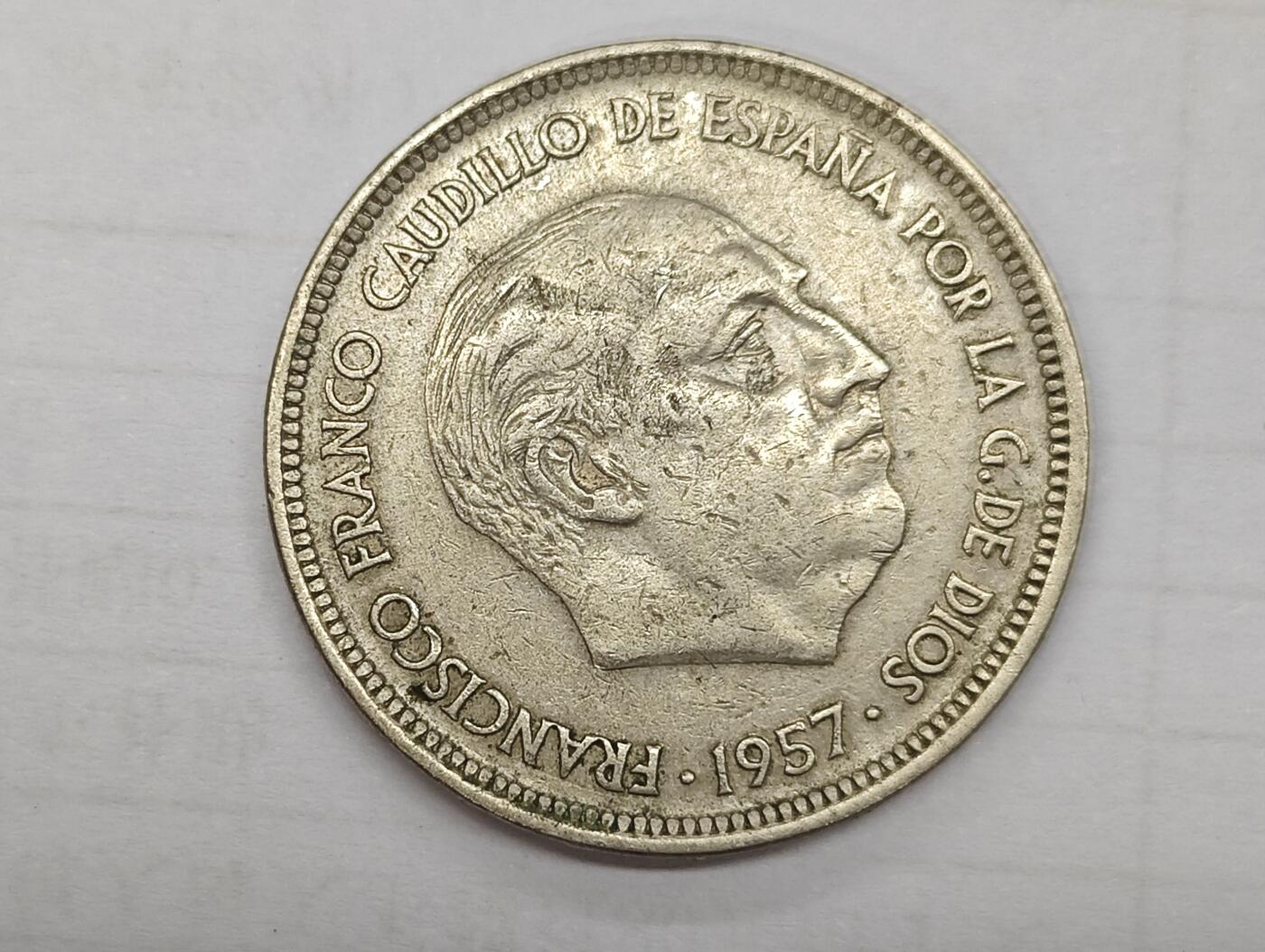 外国小硬币专场（涵盖硬币介绍） 西班牙Spain 50 pesetas 「1957 50 pesetas」