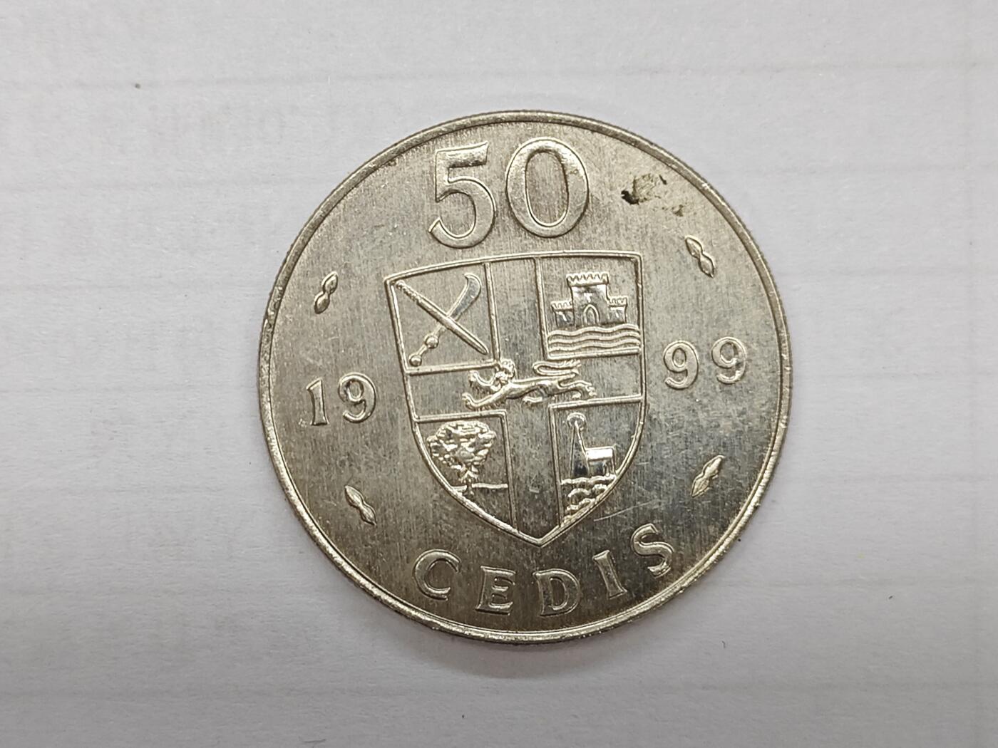 外国小硬币专场（涵盖硬币介绍） 加纳Ghana 50 cedis 「1991 50 cedis」
