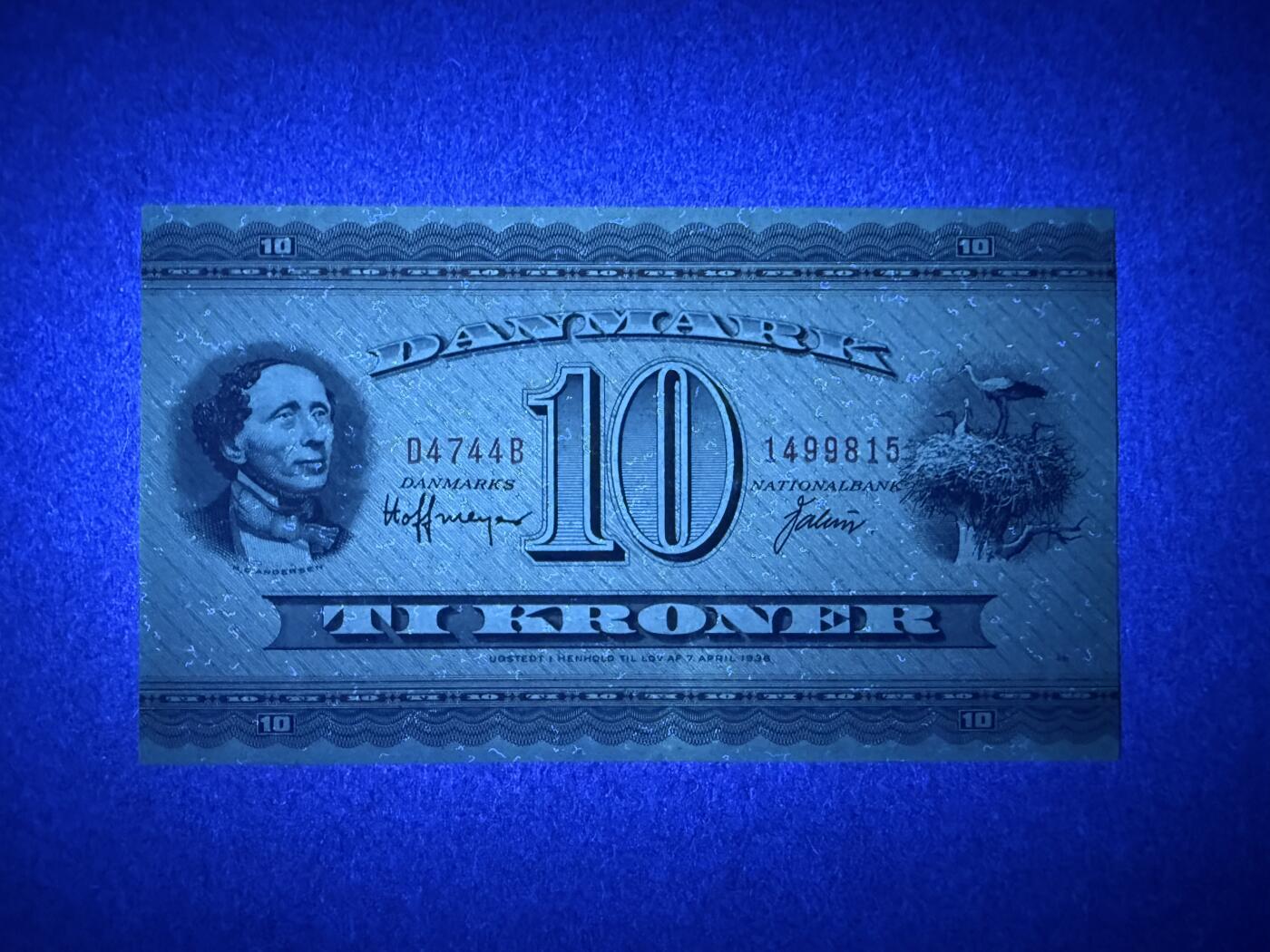 《艾美收藏》第201期-周日外币畅拍场 丹麦10克朗 UNC 1974年 丹麦童话作家安徒生