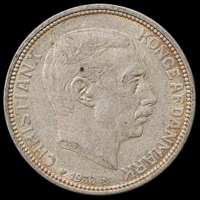 修遠堂世界钱币第七十五期 - 1930年丹麦国王60大寿纪念2克朗银币 15g，含银80%