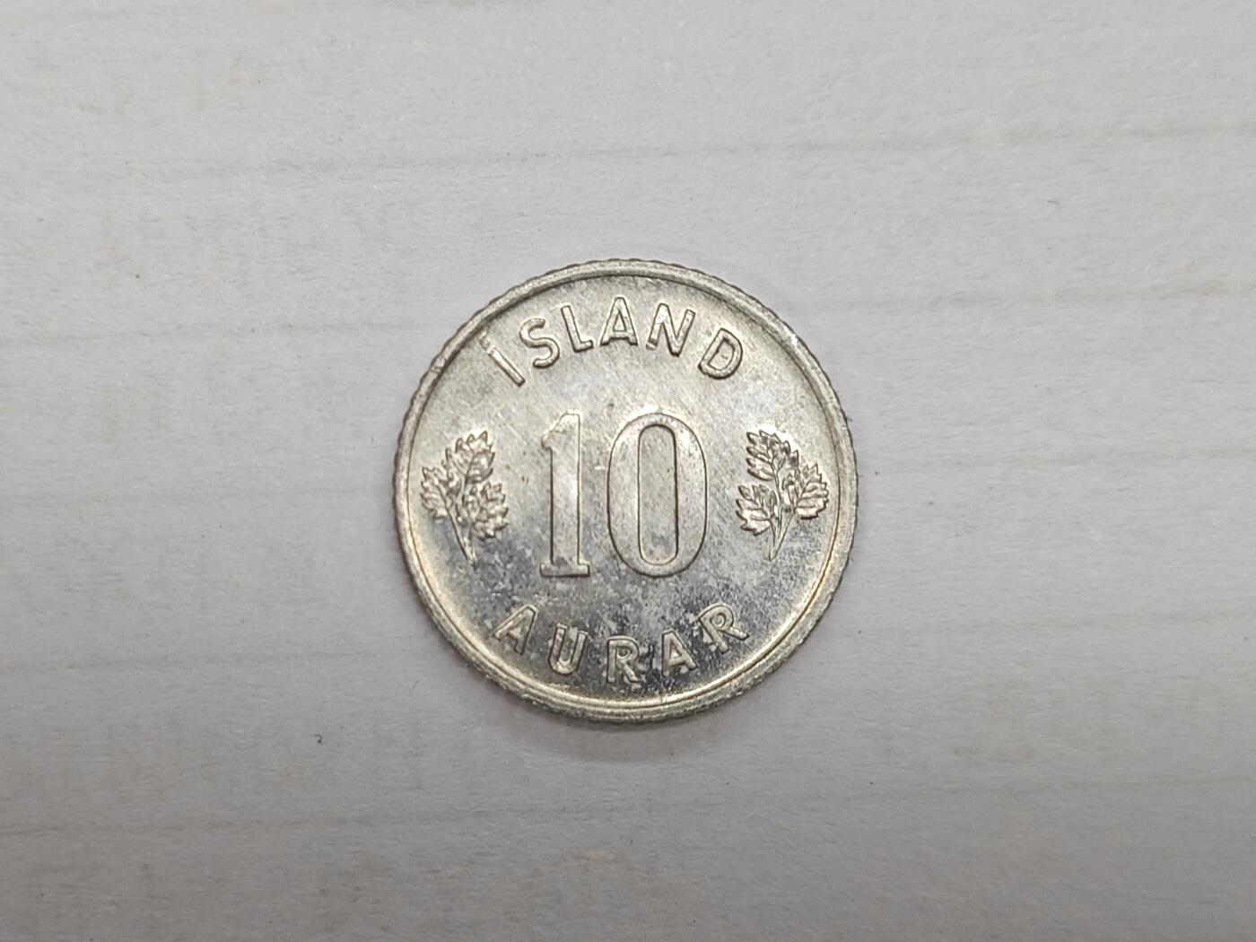 外国小硬币专场（涵盖硬币介绍） 冰岛Iceland 10 aurar 「1974 10 aurar」