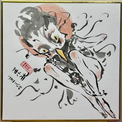 白泽拍卖卡牌手绘专场第19期（麦稀奇收藏嘉年华专场） - 2024 王小玩手绘画  鸟 尺寸：15cm*15cm