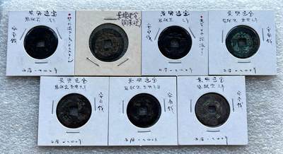 彼得堡世界钱币勋章拍卖第128期(更新中) - 安南景兴通宝7枚一组，含不同版