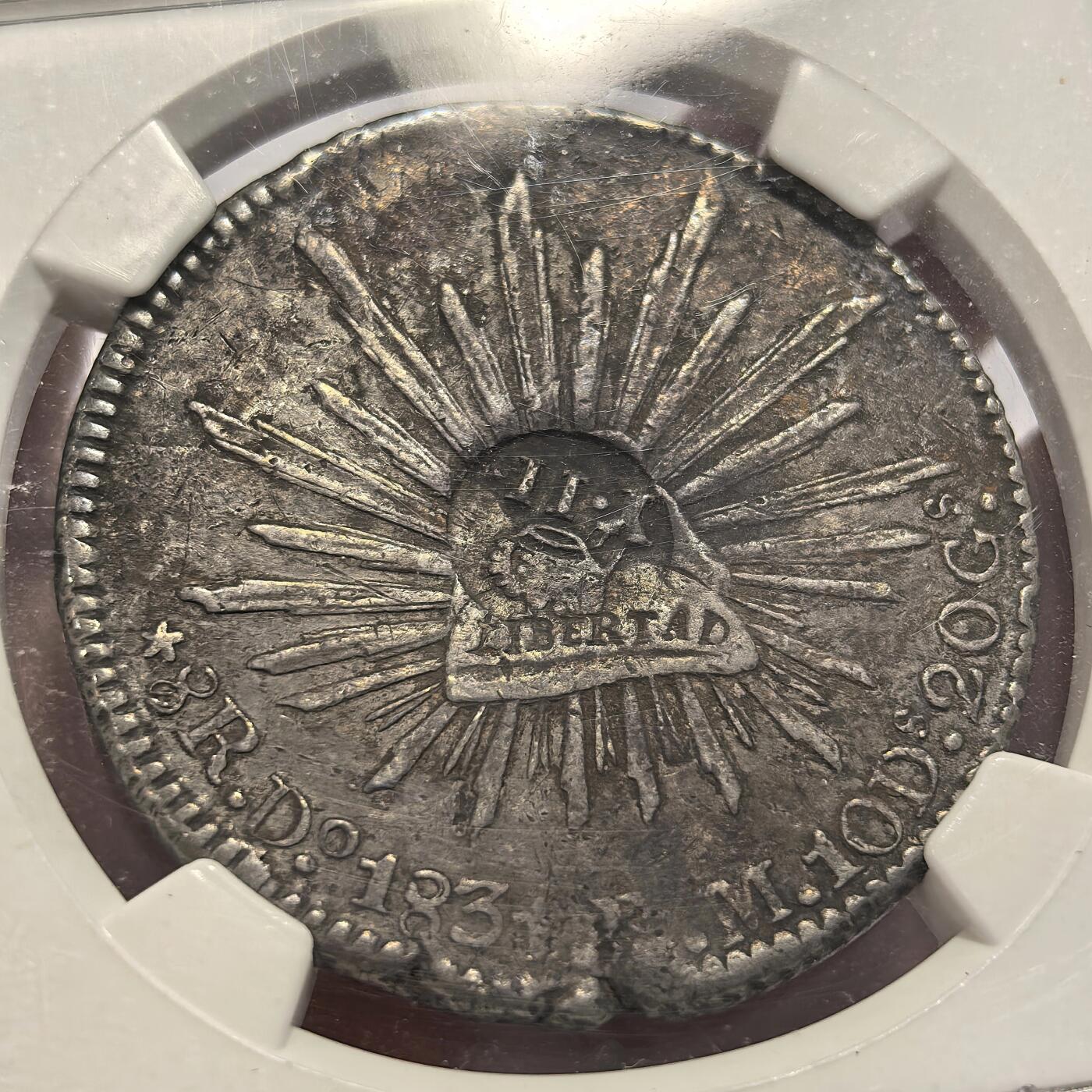 【麦稀奇收藏嘉年华】 博洋堂美国及美洲钱币专场拍卖②暨第127期（全场包邮） NGC VF 菲律宾1837年加盖墨西哥1831年DO RM版鹰洋，加盖Do厂非常少见，加盖大热门品种