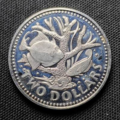 KK钱币收藏小铺 套币 好品/批量散币专场 周末发货 -  1973巴巴多斯2元精制币