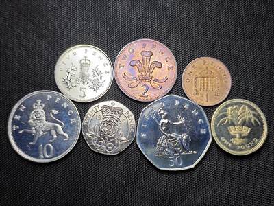 KK钱币收藏小铺 第301期 百期特拍3连拍第3场  周末发货 -  1985英国大小面值清年一套 精制币