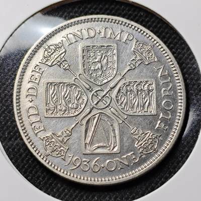 KK钱币收藏小铺 第301期 百期特拍3连拍第3场  周末发货 -  1936英国1弗洛林银币 乔五