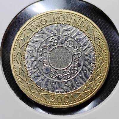 KK钱币收藏小铺 第301期 百期特拍3连拍第3场  周末发货 -  2001英国2镑双色币 精制币