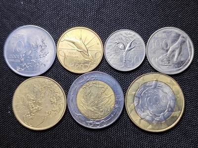 KK钱币收藏小铺 第301期 百期特拍3连拍第3场  周末发货 -  2001圣马力诺大小面值清年一套 含1000里拉 少见主题