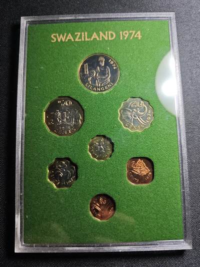 KK钱币收藏小铺 套币 好品/批量散币专场 周末发货 -  1974斯威士兰大小面值 精制币一套