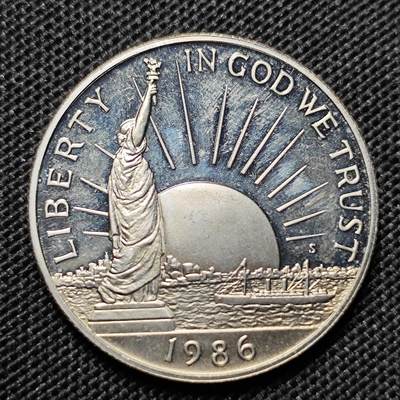KK钱币收藏小铺 套币 好品/批量散币专场 周末发货 -  1986美国50分精制币 纪念币