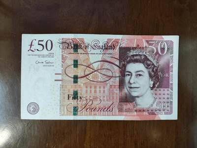 欧洲英国50磅瓦特蒸汽机(已退出流通)纸币收藏保真流通品品如图 - 欧洲英国50磅瓦特蒸汽机(已退出流通)纸币收藏保真流通品品如图