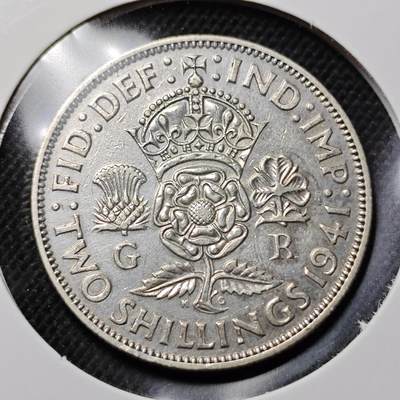 KK钱币收藏小铺 第301期 百期特拍3连拍第3场  周末发货 -  1941英国乔六2先令银币