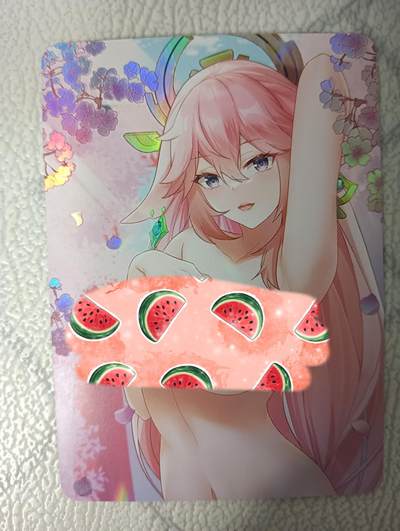 花开卡拍第27期（品控勿拍!!!收拍品，不寄存，运费5元，自制卡难免瑕疵，可能存在轻微撞角爆边等出厂瑕疵，品控介意勿拍！） - （艺术卡）卡将 八重神子清凉单卡2