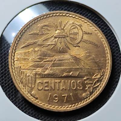 KK钱币收藏小铺 套币 好品/批量散币专场 周末发货 -  1971墨西哥20分铜币 好品