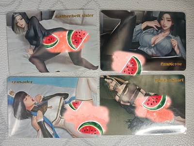 花开卡拍第27期（品控勿拍!!!收拍品，不寄存，运费5元，自制卡难免瑕疵，可能存在轻微撞角爆边等出厂瑕疵，品控介意勿拍！） - 韩漫美女卡牌 横版4张 银闪 卡背艺术版