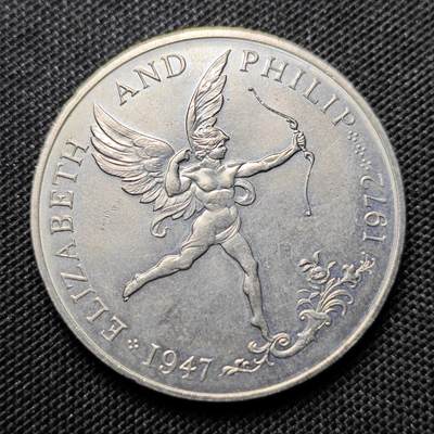 KK钱币收藏小铺 套币 好品/批量散币专场 周末发货 -  英属根西岛1972年丘比特大天使 25便士克朗币 