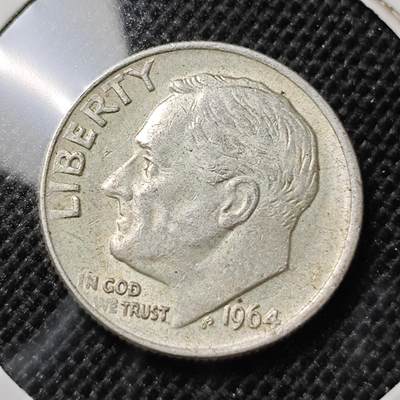 KK钱币收藏小铺 套币 好品/批量散币专场 周末发货 -  1964美国10分银币