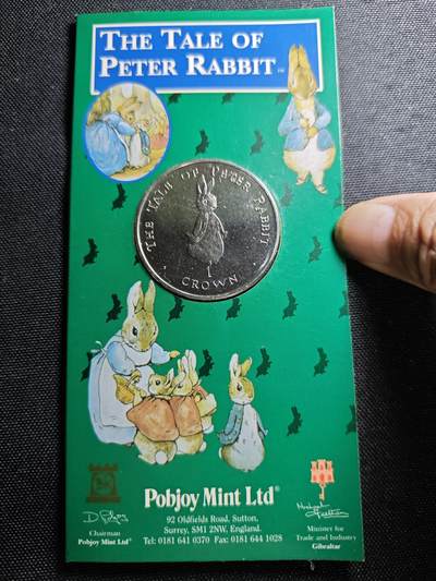 KK钱币收藏小铺 套币 好品/批量散币专场 周末发货 - 直布罗陀1克朗纪念币 彼得兔卡套 