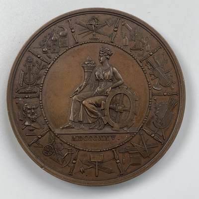 掌中浮雕-藏着的欧洲第030场 - 1827年法国牟罗兹工业公司铜章 ,50mm