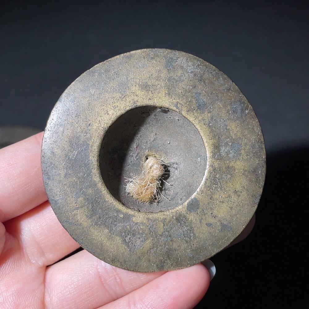 古玩老铜镲一对
