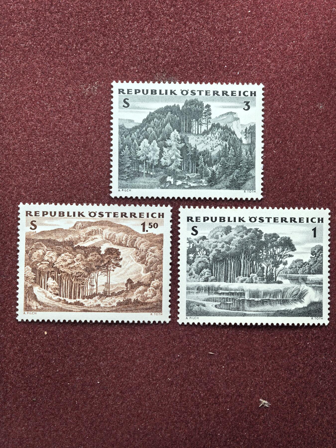 联合阁邮币社™ ——“精品多国邮票” 奥地利1963年 森林 3全新