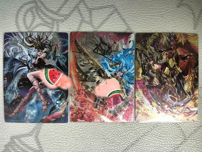 花开卡拍第27期（品控勿拍!!!收拍品，不寄存，运费5元，自制卡难免瑕疵，可能存在轻微撞角爆边等出厂瑕疵，品控介意勿拍！） - 卡玩帕克 魂姬三国 于吉 公孙瓒 吕布 粗闪3张