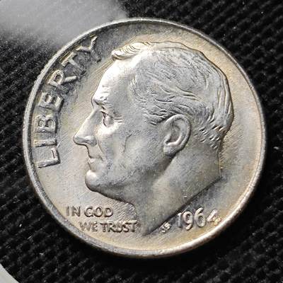 KK钱币收藏小铺 套币 好品/批量散币专场 周末发货 - 1964美国10分银币 好品 