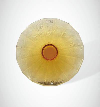 上海拍卖行2025年春季西洋艺术品拍卖会 - 法国LALIQUE"Chinese Moon系列"琥珀色套色水晶大果盘(直径:33cm)
