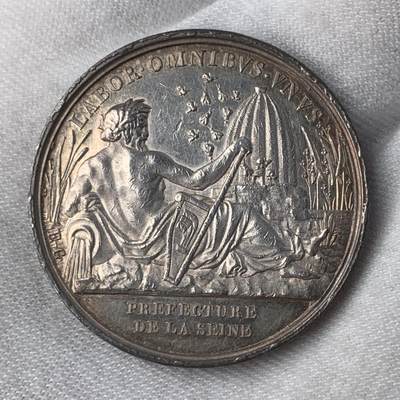 掌中浮雕-藏着的欧洲第030场 - 法国1845年塞纳圆形代币 , 32mm ,15.4g 